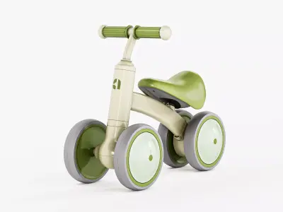 Kids Balance Bike Four Wheel Toy 3D model