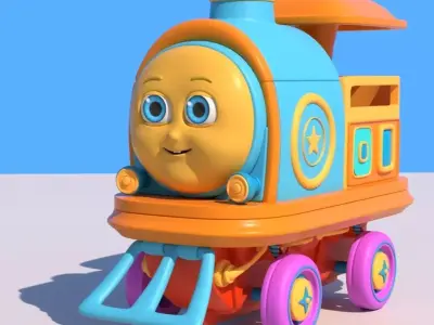 Cartoon Baby Train 3D model