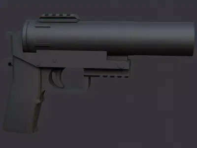 Offhand Rocket Launcher Low-poly 3D model