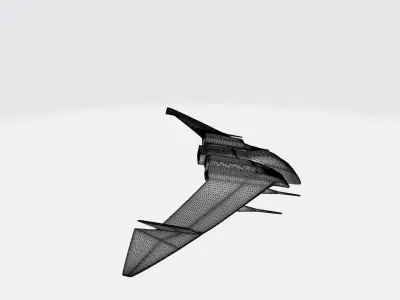 spaceship jet fighter in sky 3D model