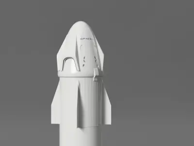 Falcon 9 rocket model Free 3D model