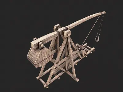 Medieval Siege Trebuchet 5 Low-poly 3D model