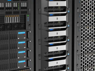  Detailed Three Server Racks 