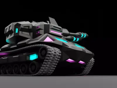 Cybertank Mk1 Low-poly 3D model