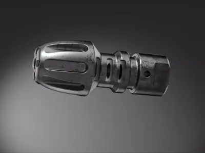 Muzzle brake industrial style project 3D model