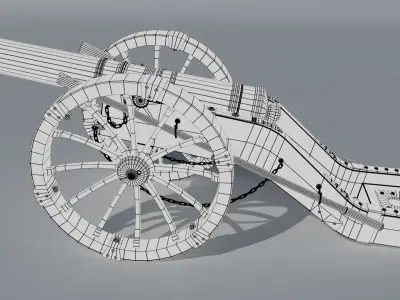 Louis XIV Cannon 3D Model  Low-poly 3D model
