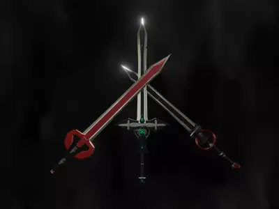 Swords sword with lights Low-poly 3D model