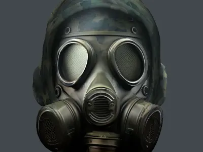 Gas mask helmet 3d model military combat Low-poly 3D model buy