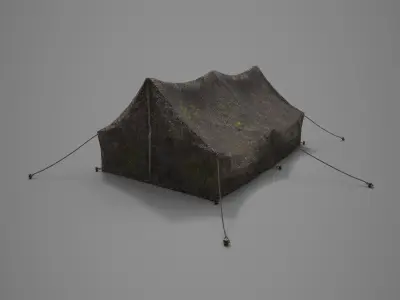 Camp tent Low-poly 3D model