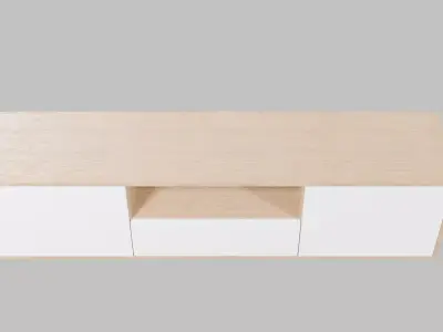 TV Stand Modern Wooden Media Console 3D model