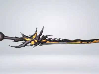 Futuristic Sword Low-poly 3D model 10