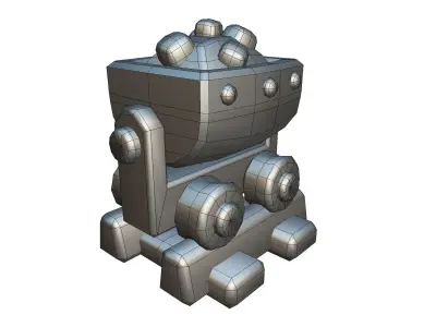 Cube World Mine Rail System  - Proto Series Low-poly 3D model