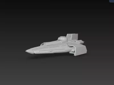 Sci-Fi Heavy Strike Fighter Interceptor 3D Print STL 3D print model