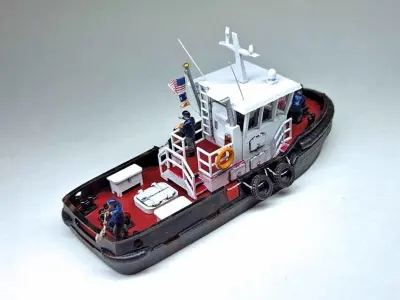 N Scale Tugboat with Sailors 3D model