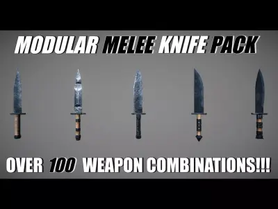 Modular Melee - Knife Pack Low-poly 3D model