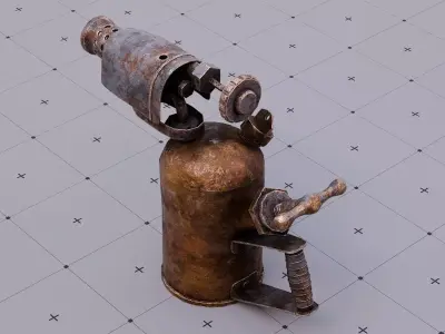 Rusty Blow Torch Free low-poly 3D model