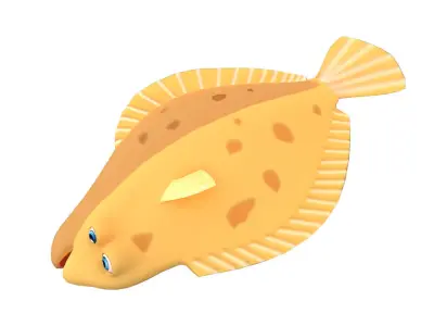 Common Dab Animated Fish  Low-poly 3D model