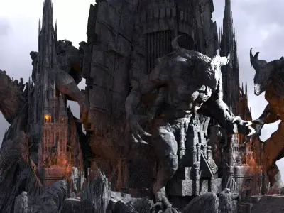 Dark Lizard Realms Fort Kit bash  3D model