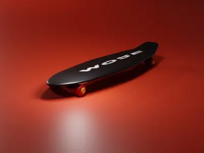 Skateboard on wooden board Free low-poly 3D model