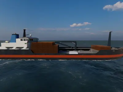 collection ships-Bulk carrier ship-tanker ship 3D model 4