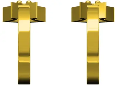 Single Diamond Star Earring 3D print model