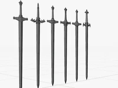 Sword Collection Low Poly Low-poly 3D model
