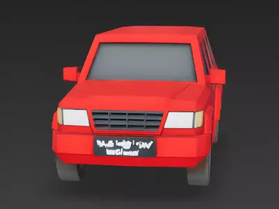 Red Family SUV 3D Model 3D Model Low-poly 3D model purchase