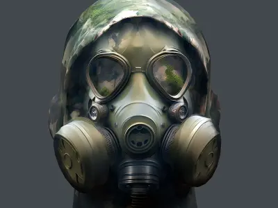 Gas mask helmet 3d model military combat  Low-poly 3D model purchase