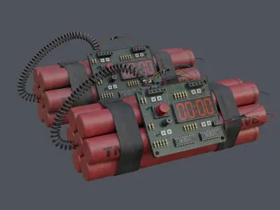 Time Bomb Low-poly 3D model purchase