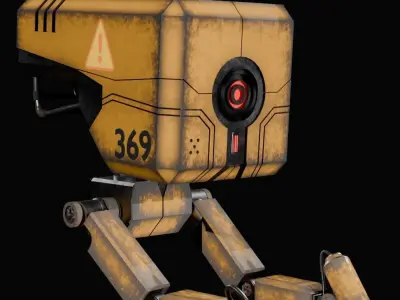 old rusted welding robot 3d model  Low-poly 3D model