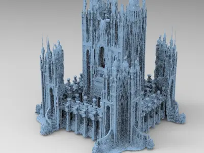 Dark Ancient temple Stone temple 1 3D model