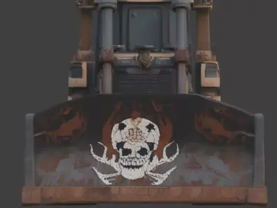 Haunted Gothic Bulldozer 3D Model Low-poly 3D model