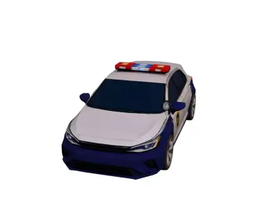 Low Poly Modern Police Car Vehicle Model PBR Texture Low-poly 3D model