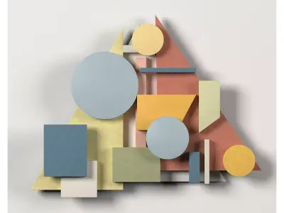 Wall Colored shapes Decoration - 60x40 - Collection - Part 10 3D model