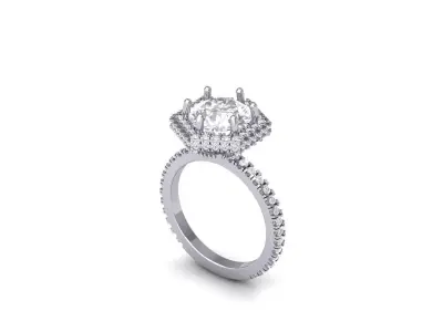 Round stone Fashion-Ring 3D print model