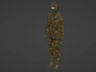 Soldier - III Low-poly 3D model