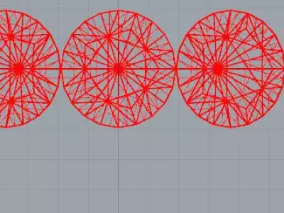 Disposizione aerea di tre pietre Free 3D model