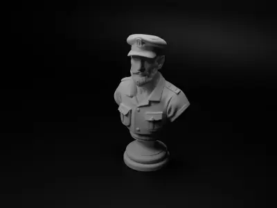 Truck Driver Bust Chess 3D print model