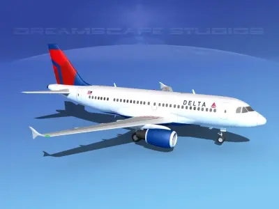 Airbus A319 Delta 3D model