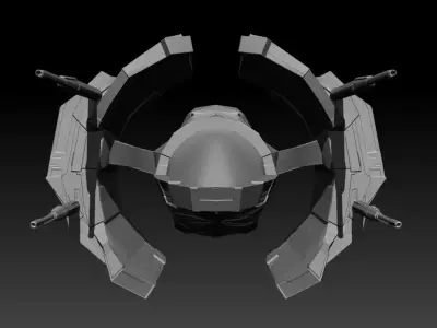 Starship star wars spaceship helmet Low-poly 3D model