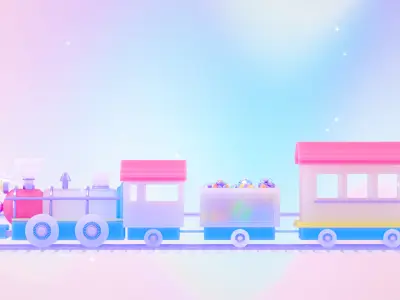 Toy Train 3D model 8