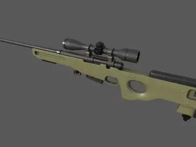 L96A1 Sniper Rifle Low-poly 3D model