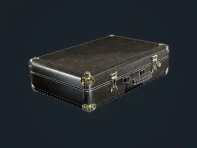 Leather Suitcase Luggage Game Ready Low-poly 3D model