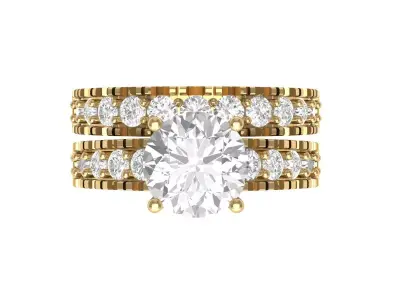  Solitair Ring Bridal Set 3D print model buy