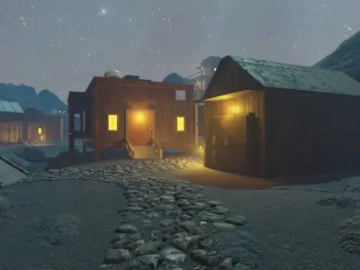 Mountain River Village 3D model