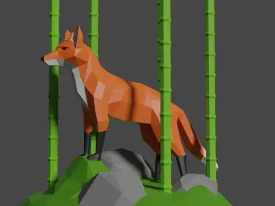Low Poly Fox Free 3D model