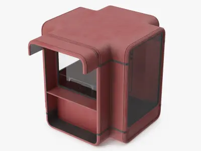 K67 Modular Street Kiosk Red Old 3D model