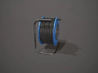 Black and Blue Extension Cable Low-poly 3D model