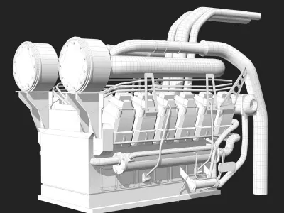 Red Engine Model 3D model