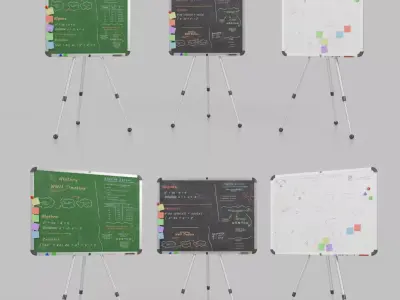 Complete Metal Stand Writing Board Collection 3D Model Pack